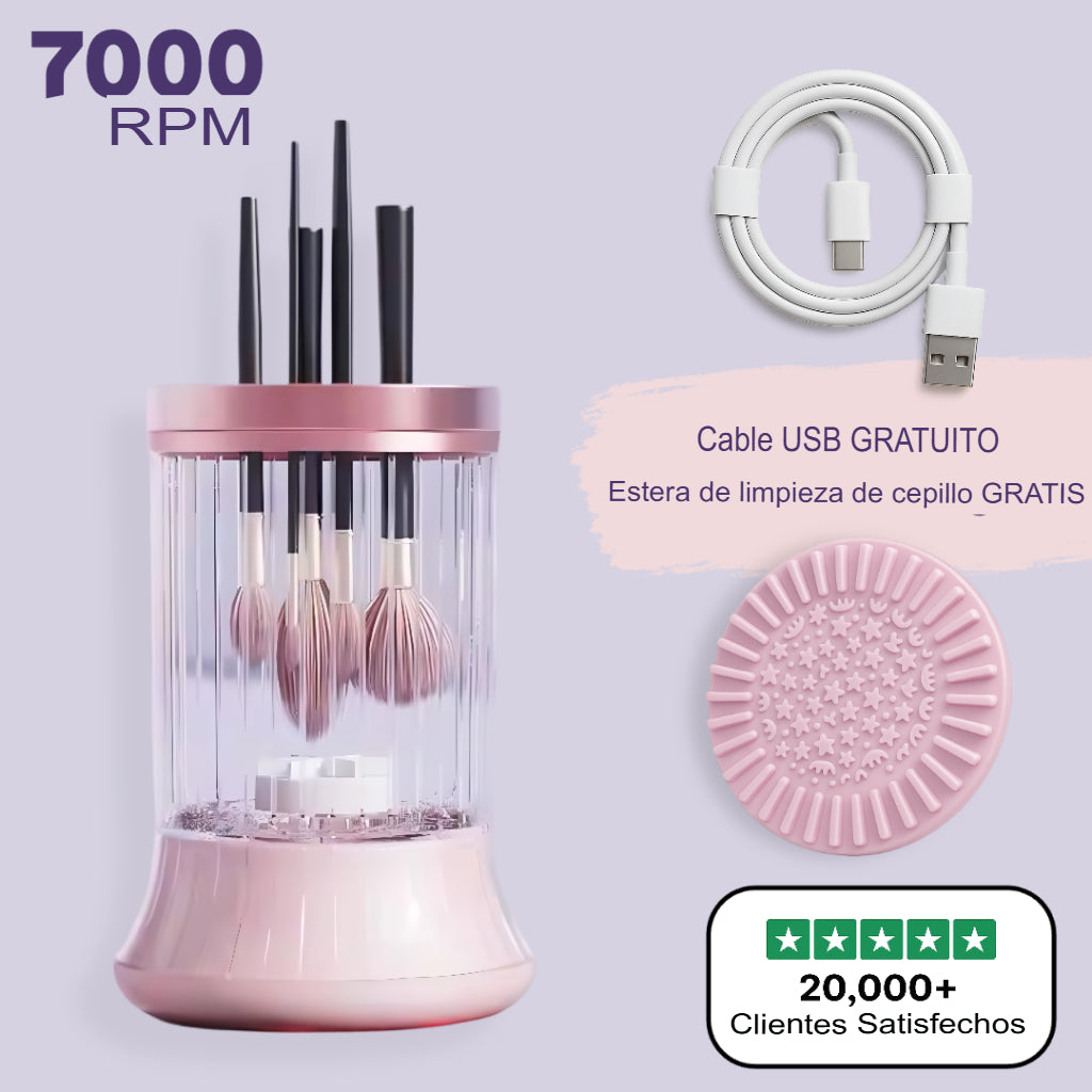 Limpiador Eléctrico Profesional de Brochas Gleamakeup™